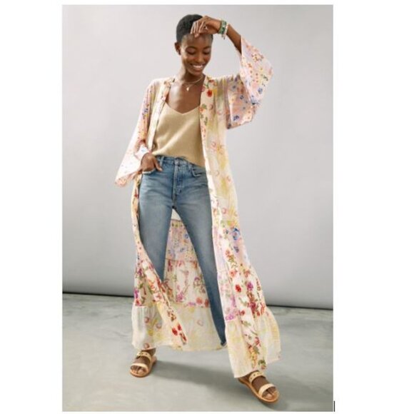 Anthropologie Other - Anthropologie Dani Floral Kimono / Robe in Pink Motif - One Size - NWT